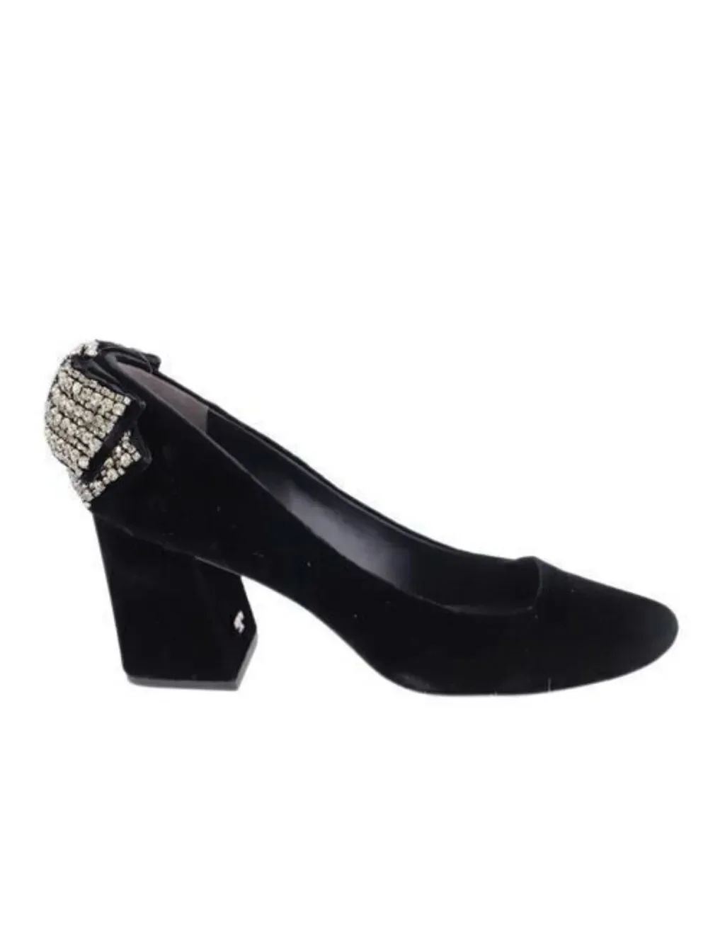 Tory Burch Josephine Black Velvet Pumps Sz 10.5